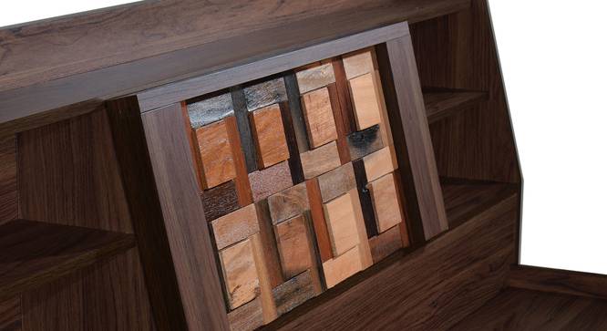 Timber Queen Engineered Wood Bed Design 4 (Walnut Finish, Brown, Queen Bed Size, Box Storage Type) by Urban Ladder - Design 1 Side View - 872048