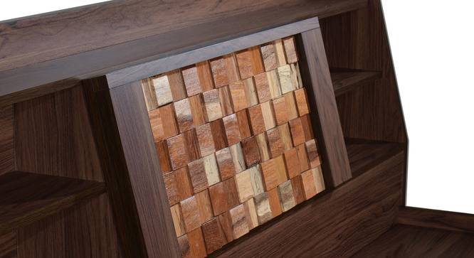 Timber Queen Engineered Wood Bed Design 5 (Walnut Finish, Brown, Queen Bed Size, Box Storage Type) by Urban Ladder - Design 1 Side View - 872049