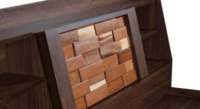 Timber Queen Engineered Wood Bed Design 7 (Walnut Finish, Brown, Queen Bed Size, Box Storage Type) by Urban Ladder - Design 1 Side View - 872051