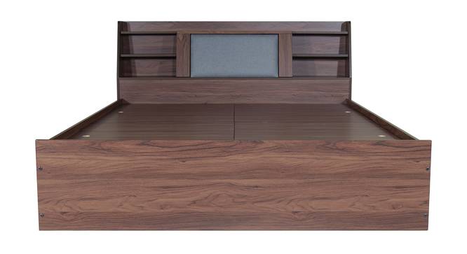 Lavish Center Queen Engineered Wood Bed Design 9 (Walnut Finish, Grey, Queen Bed Size, Box Storage Type) by Urban Ladder - Ground View Design 1 - 872053