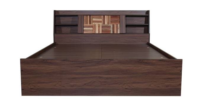 Timber Queen Engineered Wood Bed Design 6 (Walnut Finish, Brown, Queen Bed Size, Box Storage Type) by Urban Ladder - Ground View Design 1 - 872060
