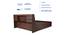 Lavish Center Queen Engineered Wood Bed Design 8 (Walnut Finish, Queen Bed Size, Light Grey, Box Storage Type) by Urban Ladder - Ground View Design 1 - 872072