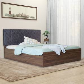 Direct Factory To Home Symphoney Design Prana Engineered Wood Queen Size Box Storage Upholstered Bed in Walnut Finish