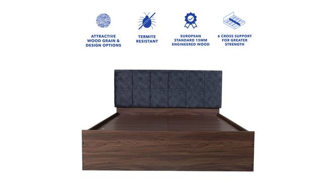 Prana Engineered Wood Bed With Premium Leatherette Fabric And Box Storage - Queen Engineered Wood Bed (Walnut Finish, Queen Bed Size, Box Storage Type, Charcoal) by Urban Ladder - Front View Design 1 - 872109