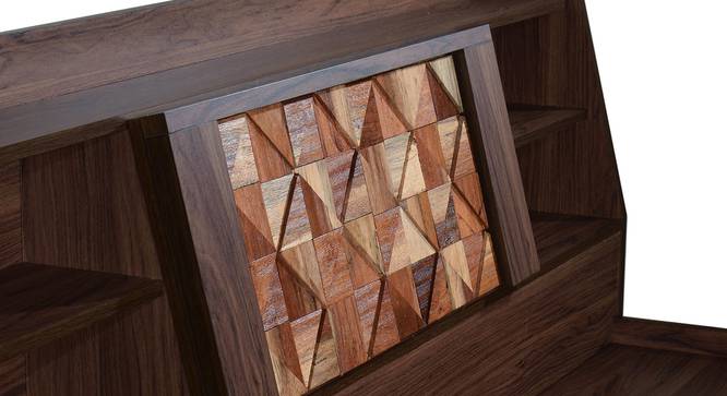 Timber Queen Engineered Wood Bed Design 10 (Walnut Finish, Brown, Queen Bed Size, Box Storage Type) by Urban Ladder - Design 1 Side View - 872116