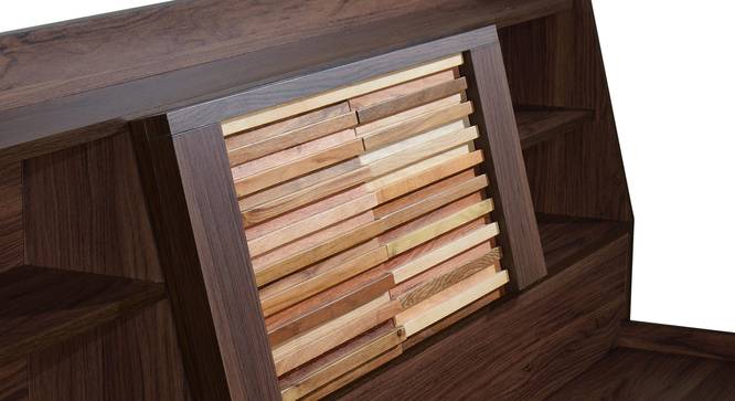 Timber Queen Engineered Wood Bed Design 11 (Walnut Finish, Brown, Queen Bed Size, Box Storage Type) by Urban Ladder - Design 1 Side View - 872117