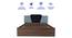 Nadi Engineered Wood Bed With Premium Leatherette Fabric And Box Storage - Queen Engineered Wood Bed (Walnut Finish, Queen Bed Size, Box Storage Type, Blue & Black) by Urban Ladder - Design 1 Side View - 872121