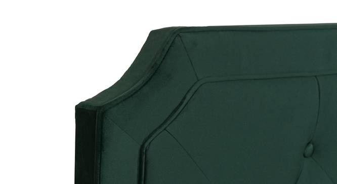 Citta Engineered Wood Bed With Premium Leatherette Fabric And Box Storage - Queen Engineered Wood Bed (Walnut Finish, Green, Queen Bed Size, Box Storage Type) by Urban Ladder - Design 1 Side View - 872122