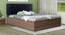 Samskara Engineered Wood Bed With Premium Leatherette Fabric And Box Storage - Queen Engineered Wood Bed (Walnut Finish, Black, Queen Bed Size, Box Storage Type) by Urban Ladder - Front View Design 1 - 872176