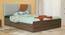 Ashtanga Engineered Wood Bed With Premium Leatherette Fabric And Box Storage - Queen Engineered Wood Bed (Walnut Finish, Grey, Queen Bed Size, Box Storage Type) by Urban Ladder - Front View Design 1 - 872179