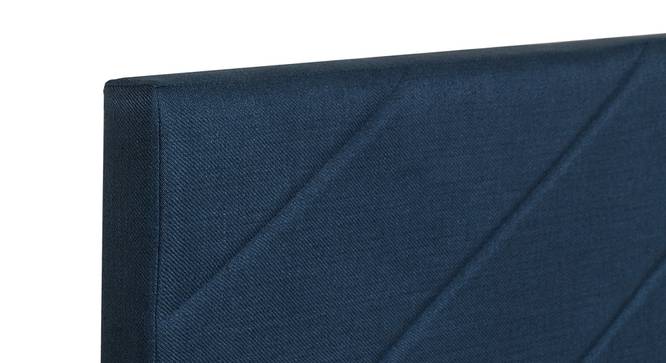 Mudra Engineered Wood Bed With Premium Leatherette Fabric And Box Storage - Queen Engineered Wood Bed (Walnut Finish, Blue, Queen Bed Size, Box Storage Type) by Urban Ladder - Design 1 Side View - 872192