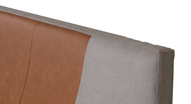 Ashtanga Engineered Wood Bed With Premium Leatherette Fabric And Box Storage - Queen Engineered Wood Bed (Walnut Finish, Grey, Queen Bed Size, Box Storage Type) by Urban Ladder - Design 1 Side View - 872198
