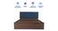 Mudra Engineered Wood Bed With Premium Leatherette Fabric And Box Storage - Queen Engineered Wood Bed (Walnut Finish, Blue, Queen Bed Size, Box Storage Type) by Urban Ladder - Ground View Design 1 - 872204
