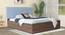 Virabhad Engineered Wood Bed With Premium Leatherette Fabric And Box Storage - Queen Engineered Wood Bed (Walnut Finish, Blue, Queen Bed Size, Box Storage Type) by Urban Ladder - Front View Design 1 - 872257