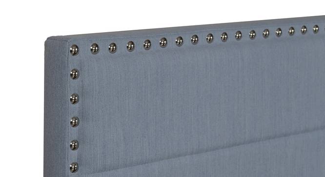Samadhi Engineered Wood Bed With Premium Leatherette Fabric And Box Storage - Queen Engineered Wood Bed (Walnut Finish, Blue, Queen Bed Size, Box Storage Type) by Urban Ladder - Design 1 Side View - 872262