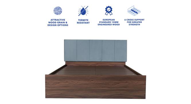 Yantra Engineered Wood Bed With Premium Leatherette Fabric And Box Storage - Queen Engineered Wood Bed (Walnut Finish, Queen Bed Size, Box Storage Type, Mint Green) by Urban Ladder - Ground View Design 1 - 872269
