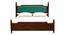 Domino Solid wood Non Storage Bed In Provincial Teak Finish (King Bed Size, PROVINCIAL TEAK Finish, Ocean Green) by Urban Ladder - - 