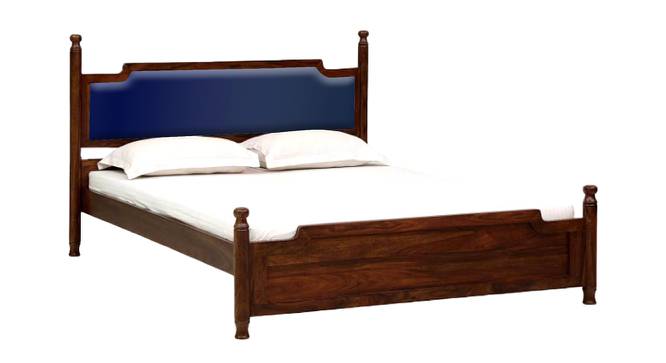 Domino Solid wood Non Storage Bed In Provincial Teak Finish (Blue, Queen Bed Size, PROVINCIAL TEAK Finish) by Urban Ladder - - 