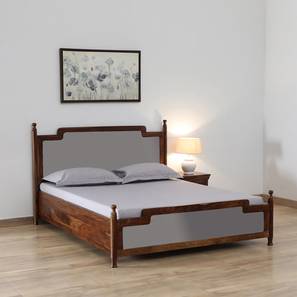 All Beds In Patna Design Domino Solid Wood Queen Size Box Storage Bed in Provincial Teak Finish