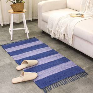 Carpet Collections Design Blue Cotton 2 X4 Feet Carpet