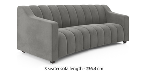 Sienna Curved Fabric Sofa (Ash Grey)