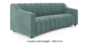 Sienna Curved Fabric Sofa (Dusty Turquoise Velvet)