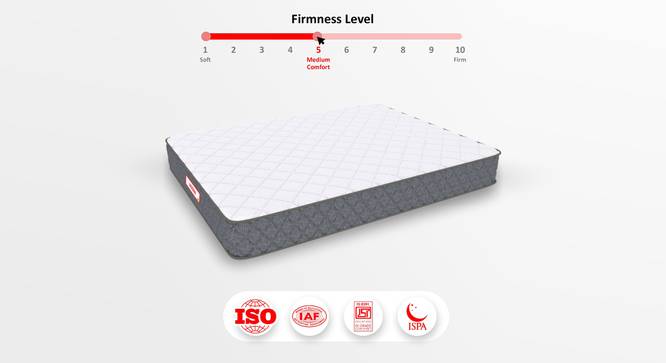 Twin Plus Latexo Dual Comfort Memory Foam Mattress - King Size (White, King Mattress Type, 5 in Mattress Thickness (in Inches), 72 x 70 in Mattress Size) by Urban Ladder - - 