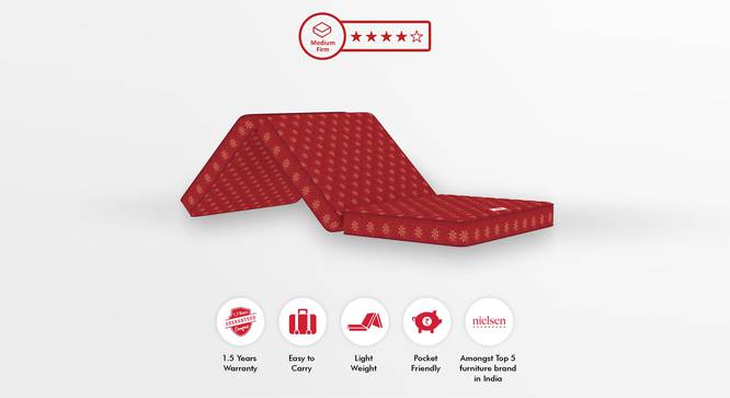 Essentio 3 Fold Reversible Travel Double Size Pu Foam Mattress (4 in Mattress Thickness (in Inches), 72 x 48 in Mattress Size, Double) by Urban Ladder - - 