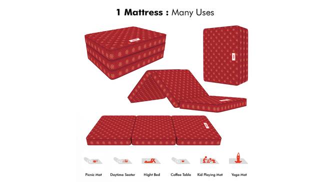 Essentio 3 Fold Reversible Travel Double Size Pu Foam Mattress (4 in Mattress Thickness (in Inches), 72 x 48 in Mattress Size, Double) by Urban Ladder - - 