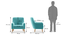Hagen Lounge Chair (Icy Turquoise Velvet) by Urban Ladder - - 877316