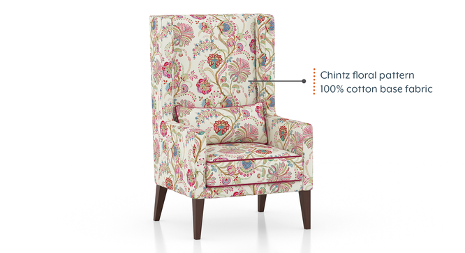 Morgen Wing Chair (Viva Bloom) by Urban Ladder - - 