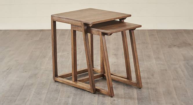 Dresden Solid Wood Nested Table - Set Of 2 (Natural Finish) by Urban Ladder - - 