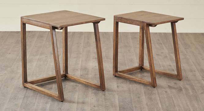 Dresden Solid Wood Nested Table - Set Of 2 (Natural Finish) by Urban Ladder - - 