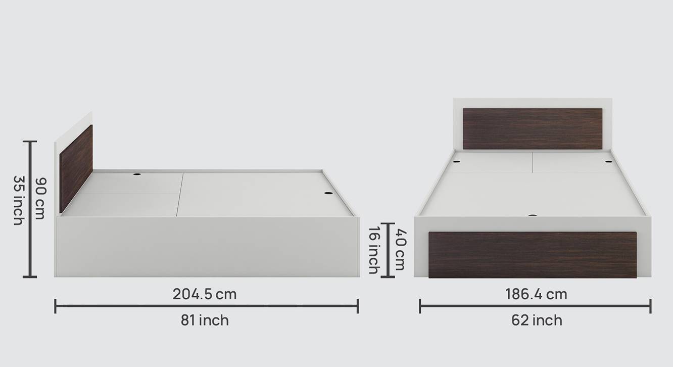 Dimora Engineered Wood King Size Hydraulic Storage Bed in Frosty White
