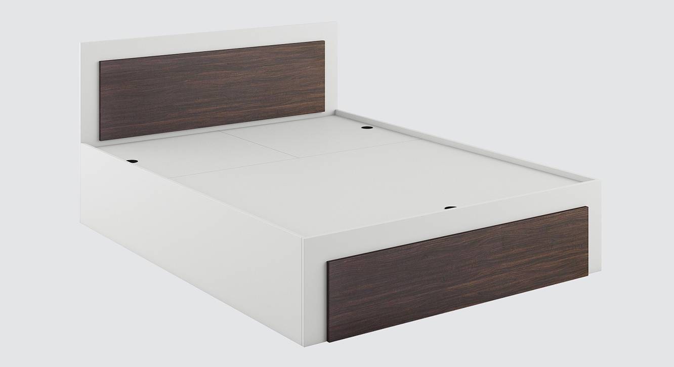 Dimora Engineered Wood King Size Hydraulic Storage Bed in Frosty White