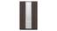 Galaxy 3 Door Wardrobe In Exotic Teak Finish (Frosty White & Reddica Walnut Finish) by Urban Ladder - Design 1 Side View - 880663