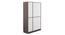 Galaxy 3 Door Wardrobe In Exotic Teak Finish (Frosty White & Reddica Walnut Finish) by Urban Ladder - Ground View Design 1 - 880685