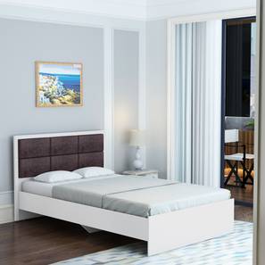 Double Beds Without Storage Design Axel Engineered Wood Double Size Bed in Frosty White Finish