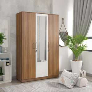 Galaxy Engineered Wood Door Wardrobe With Mirror in Leyon Walnut Finish-image-17