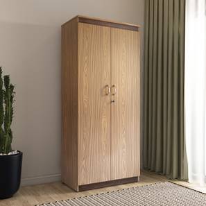 Cupboards In Bangalore Design Coral Engineered Wood Door Wardrobe With Mirror in Choco Walnut Finish