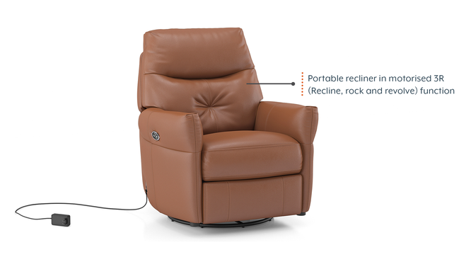 Mohave Leather Recliner (Brown, One Seater) by Urban Ladder - - 880754
