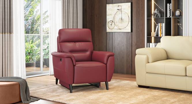 Maurice Leather Recliner (Maroon, One Seater) by Urban Ladder - - 880777