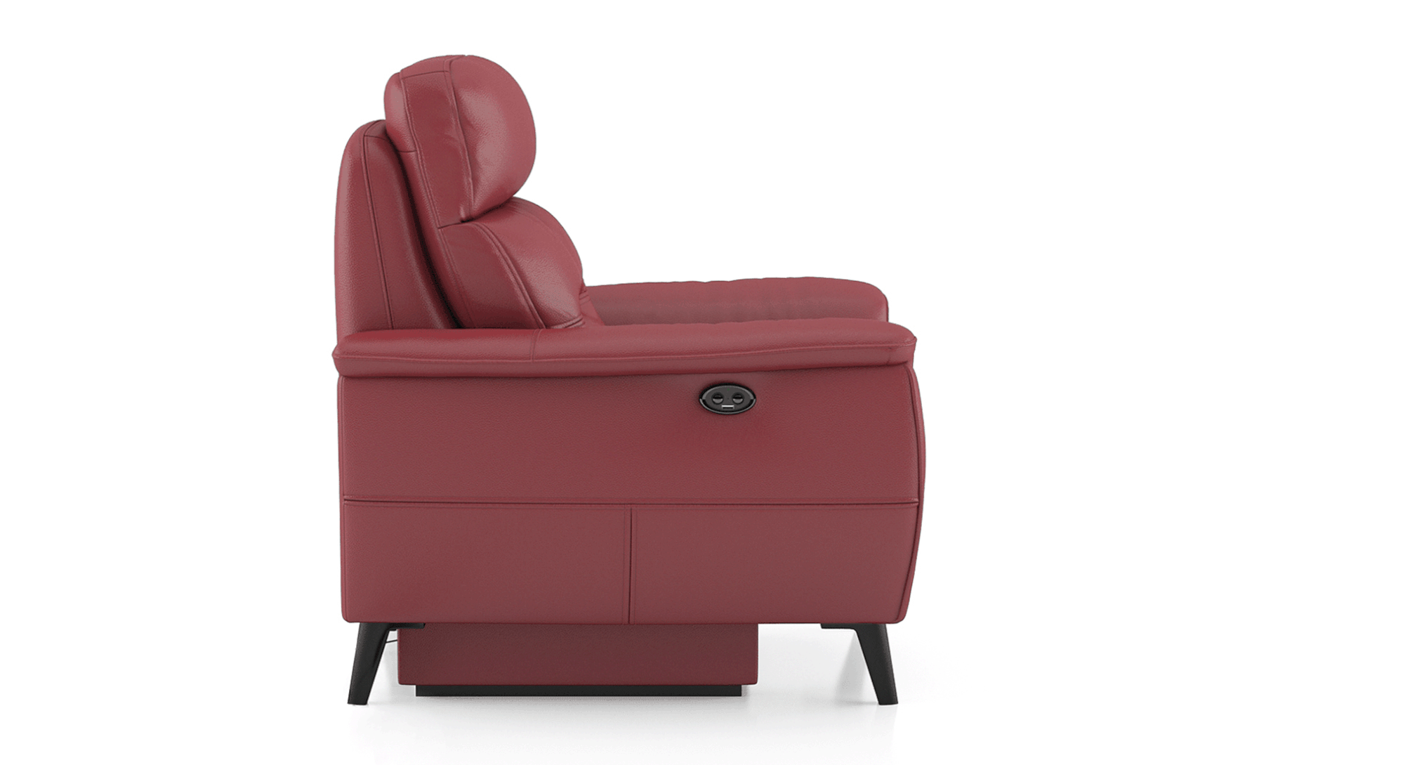 Maurice Leather One Seater Recliner in Maroon Colour Urban Ladder