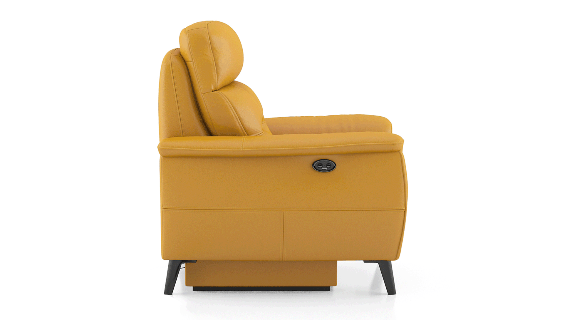 Maurice Leather One Seater Recliner in Maroon Colour Urban Ladder