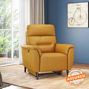 Maurice Leather One Seater Recliner in Yellow