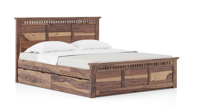 Fidora Solid Wood Drawer Storage Bed (Teak Finish, King Bed Size) by Urban Ladder - - 