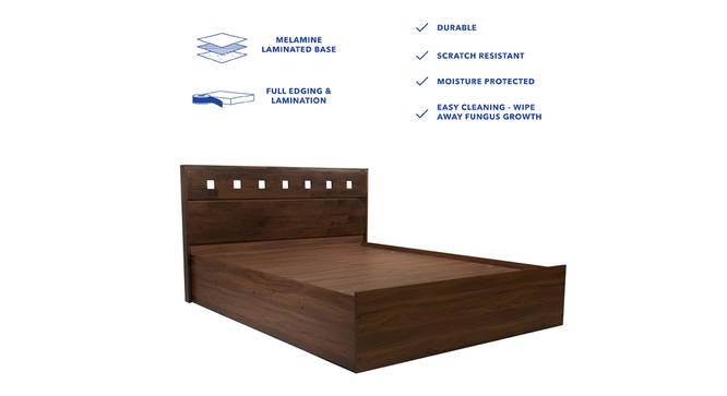 Erinnyes Solidwood Headbord With Box Storage - Queen Engineered Wood Bed (Walnut Finish, Brown, Queen Bed Size, Box Storage Type) by Urban Ladder - - 