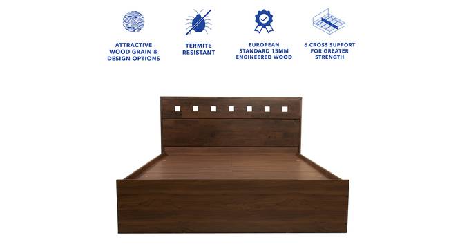 Erinnyes Solidwood Headbord With Box Storage - Queen Engineered Wood Bed (Walnut Finish, Brown, Queen Bed Size, Box Storage Type) by Urban Ladder - - 