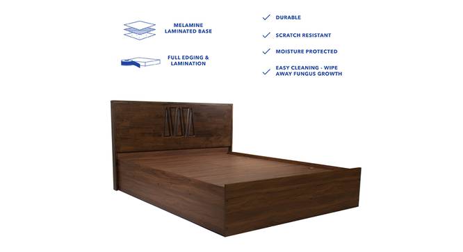 Graces Solidwood Headbord With Box Storage - Queen Engineered Wood Bed (Walnut Finish, Brown, Queen Bed Size, Box Storage Type) by Urban Ladder - - 