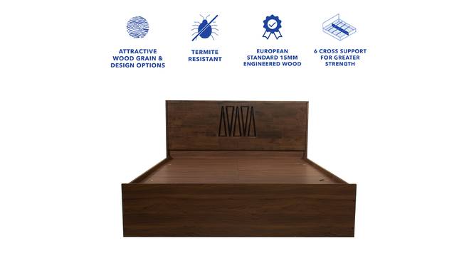 Graces Solidwood Headbord With Box Storage - Queen Engineered Wood Bed (Walnut Finish, Brown, Queen Bed Size, Box Storage Type) by Urban Ladder - - 